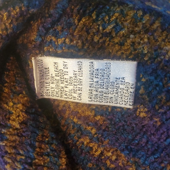 Evan‎ Picone Mock MultiColored Turtleneck LS Sz. L Sweater - Picture 7 of 9